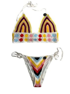 Forever 21 Multicolour Crochet Bikini
Top L, Bottom M NWT